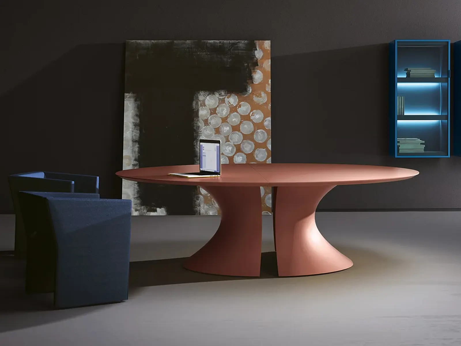 Martex Ola, detalle de la base elipse en solid surface