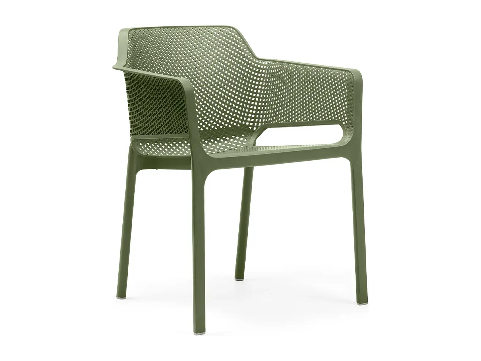 Nardi Net, sillón de exterior monobloque verde agave sobre fondo blanco