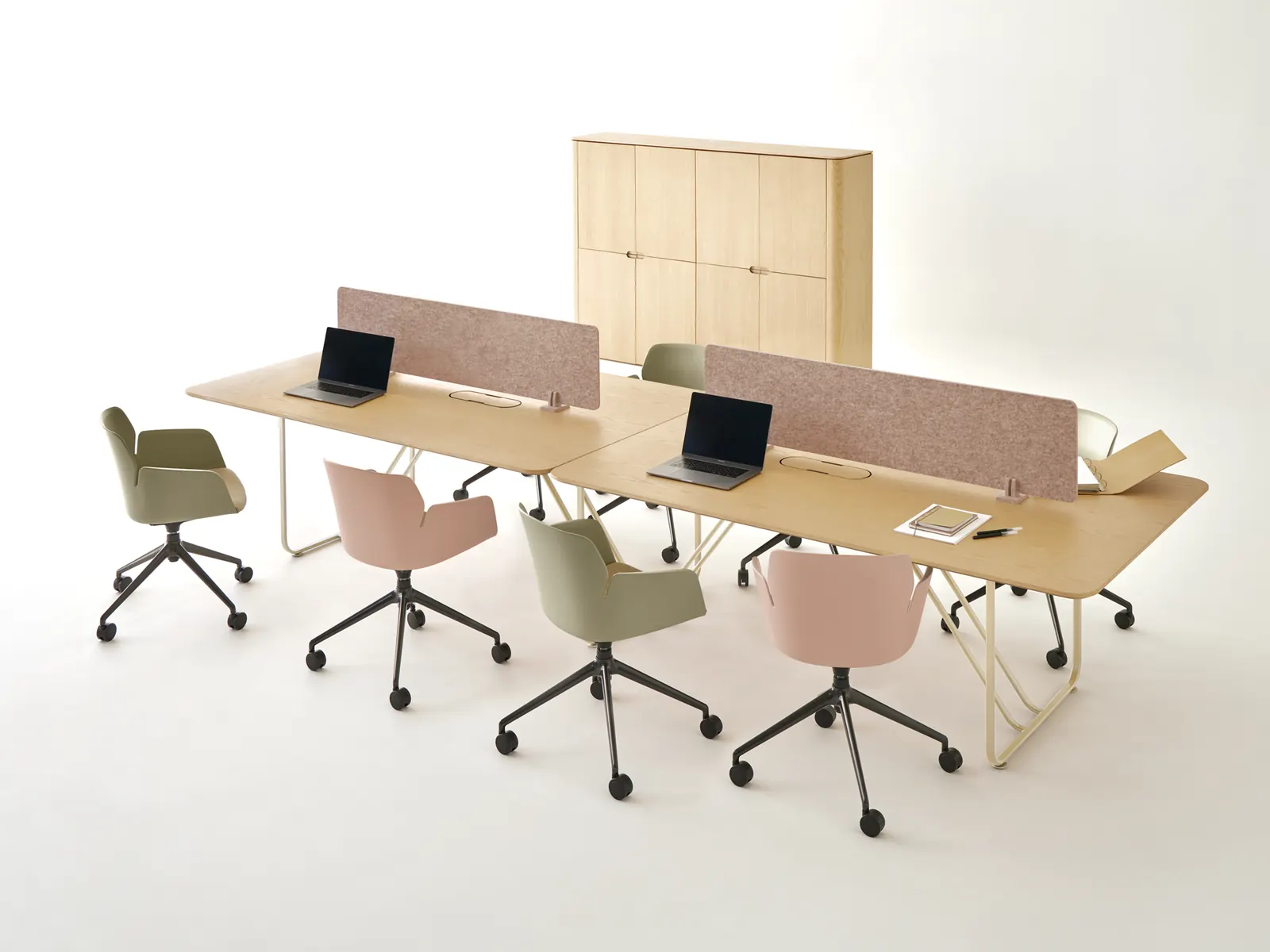 Ofifran Infinity, bench de varios puestos con pantallas acústicas
